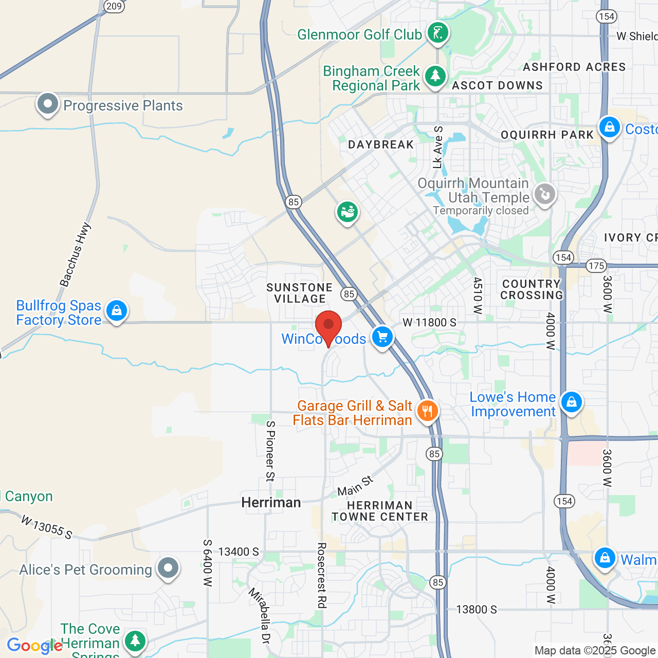 Google map image of our location in 11984 Anthem Park Blvd Herriman, UT